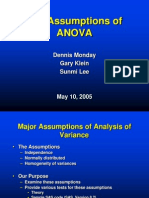 The Assumptions of Anova: Dennis Monday Gary Klein Sunmi Lee