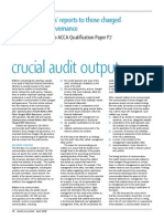 Crucial Audit Output: Auditors' Reports To Those Charged With Governance