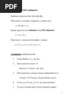 Properties of OLS Estimators: Assumptions Underlying Model