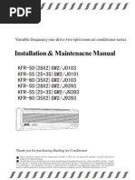 Installation & Maintenacne Manual: Variable-Frequency One-Drive-Two Split Room Air Conditioner Series