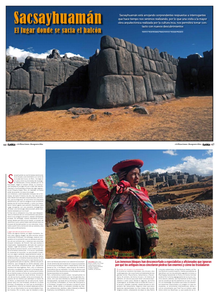 Sacsayhuaman: Donde Se Sacia El Halcón | PDF | Imperio Inca | Naturaleza, image size:768x1024