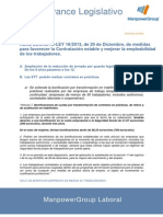 Informe Novedades Legislativas (RD - Ley 16/2013)