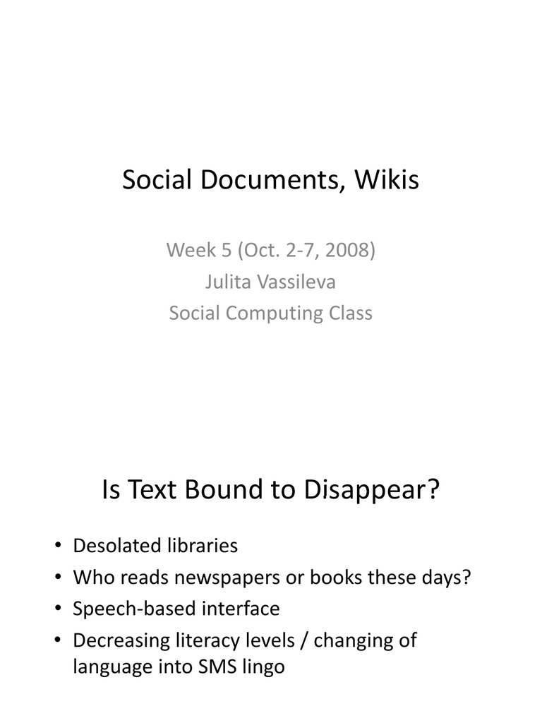 The Social Dynamics of Documents | PDF | Wikipedia | Community