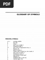 Glossary of Symbols