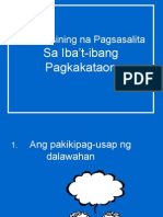 Ang Masining Na Pagsasalita Sa Iba'T-ibang Pagkakataon