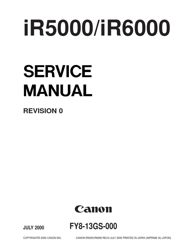 Canon ir5000 ir6000 sm service manual download, schematics, eeprom.