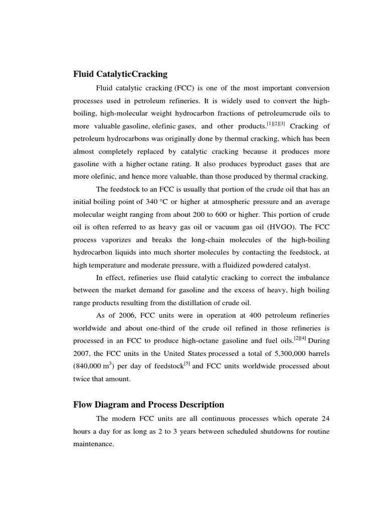 Overview of Fluid Catalytic Cracking | PDF | Chemical Process ...