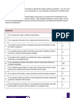 Skills Profile: Statement Yes Relevant Skill