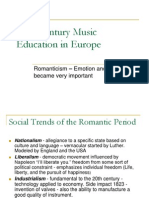 19 Century Music Education in Europe: Romanticism - Emotion and Intellect Became Very Important