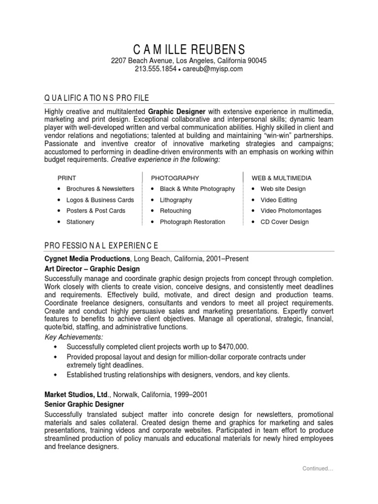 Graphic Designer Resume Sample | PDF | Graphic Design | Adobe Systems