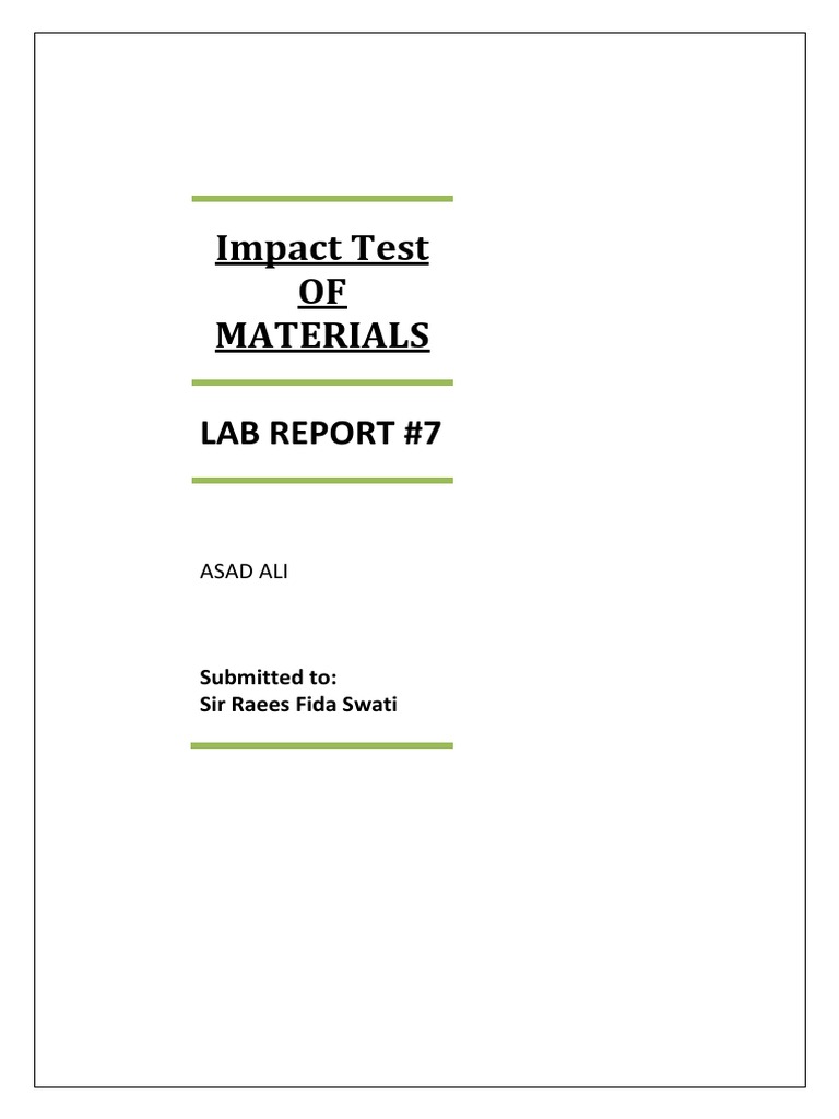 Charpy Impact Test Lab Report | PDF