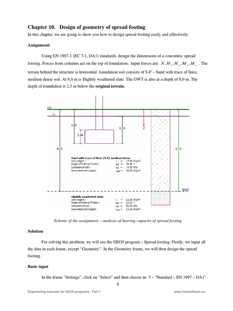 Spread Footing Design Guide | PDF | Soil | Foundation (Engineering)
