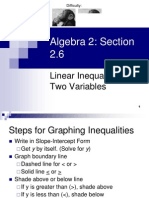 Algebra 2: Section 2.6: Linear Inequalities in Two Variables