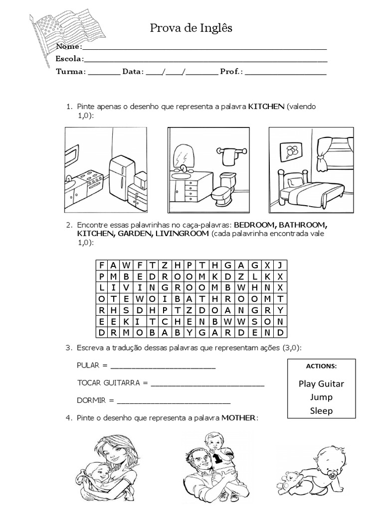 Prova Bimestral de Inglês | PDF