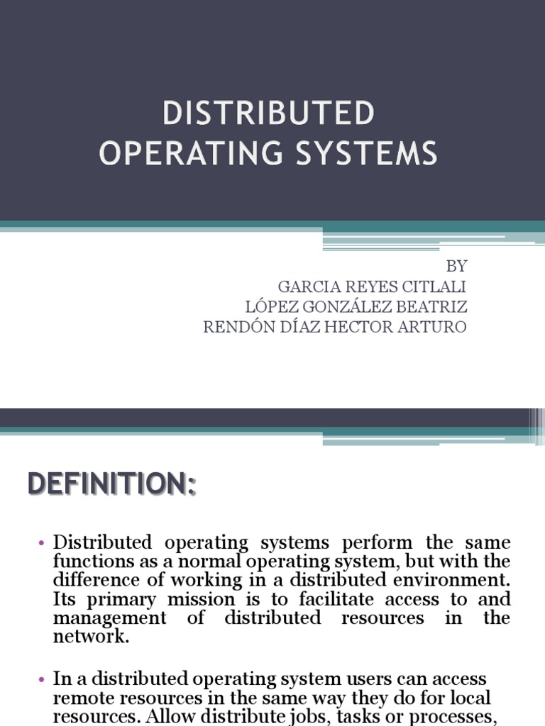 Distributed Operating Systems | PDF | Computer Network | Operating System
