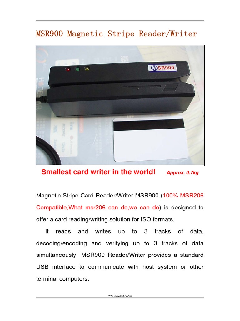 MSR900 Card Reader Writer Computer Hardware Computing