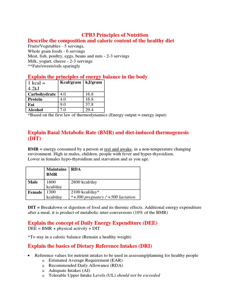 CPB 3 Principles of Nutrition | PDF | Nutrition | Diet & Nutrition