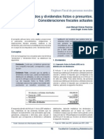 461 - Dividendos y Dividendos Fictos o Presuntos. Consideraciones Fiscales Actuales0