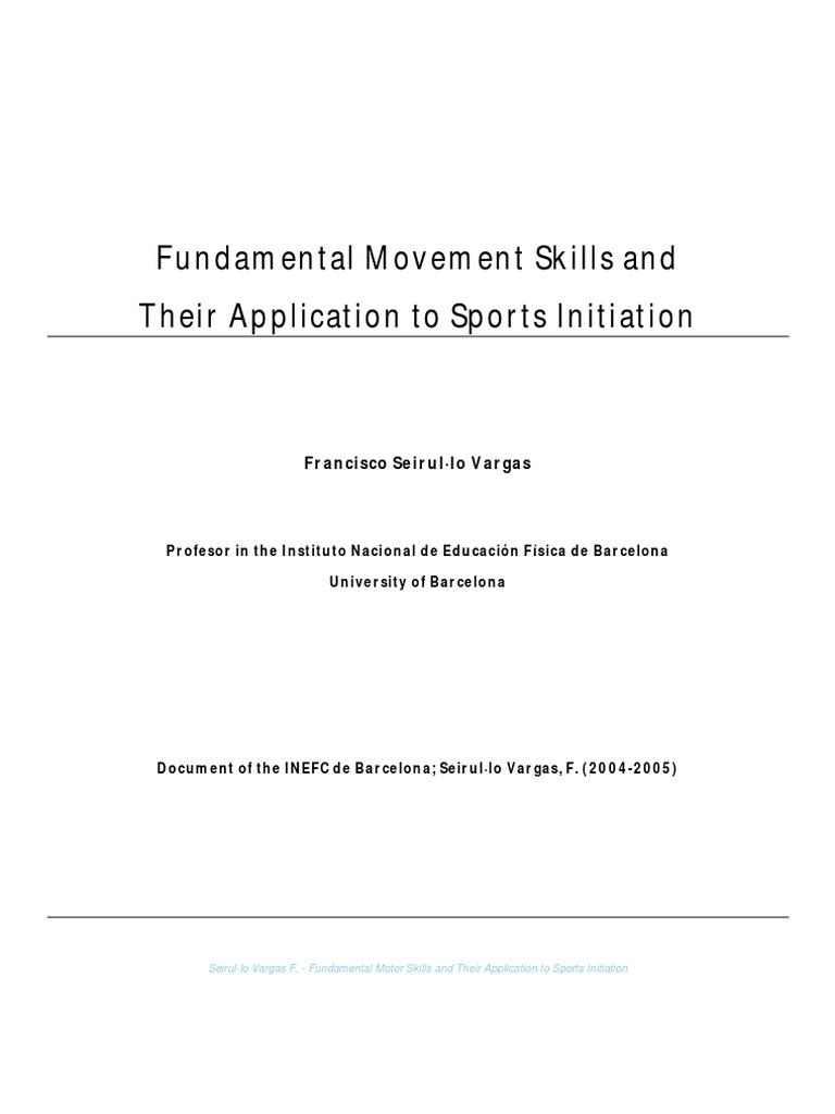 Fundamental Motor Skills for Sports Initiation | PDF | Cellular ...