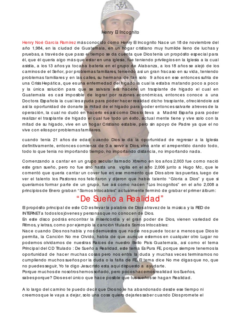Henry El Incognito Biography | PDF | Dios | Religión y creencia