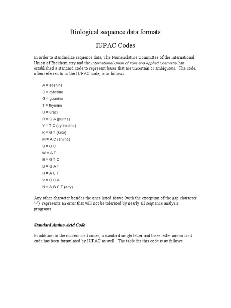 Biological Sequence Data Formats | PDF | Sequence Alignment ...