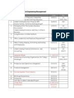 W Topic Date Ins.: Teaching Plan For KKF4134 Engineering Managerment