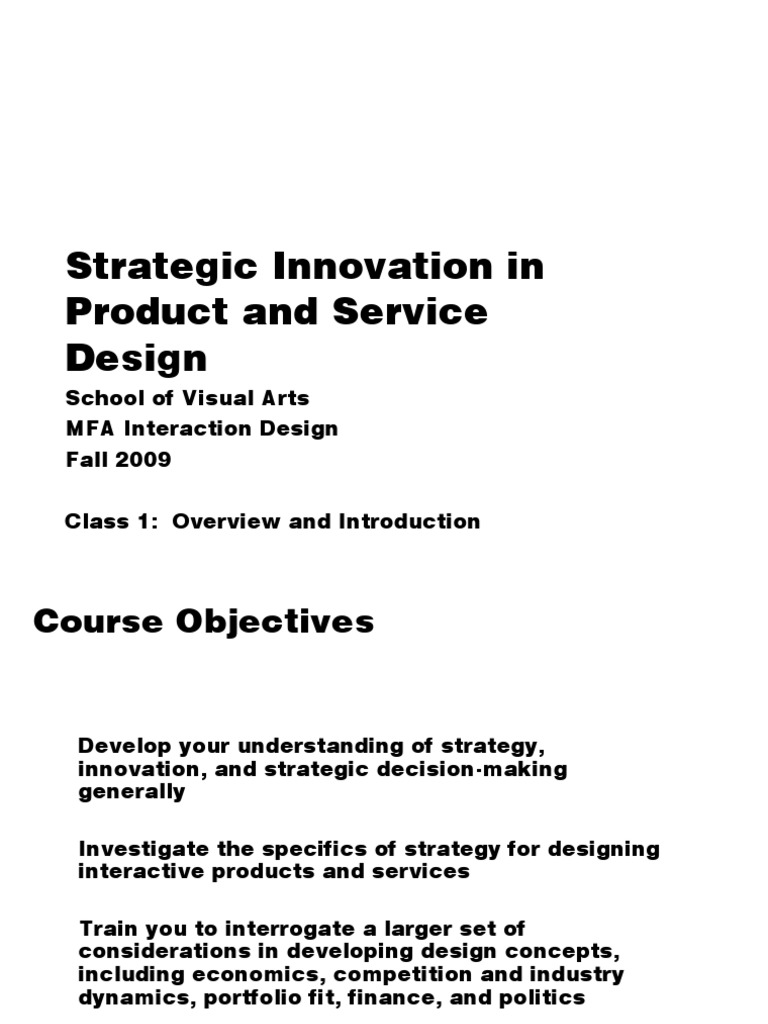 Strategic Innovation in Product and Service Design | PDF | Competition ...