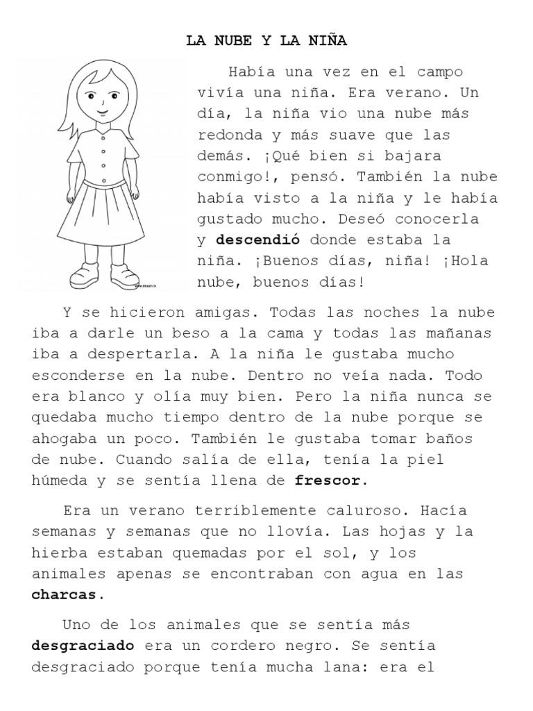 La nube y la niña: amistad y ayuda | PDF | Ocio | Naturaleza