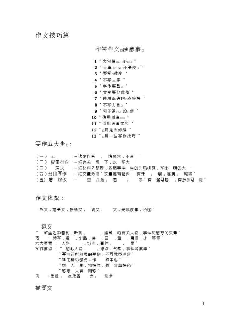 Zuowen Notes Pdf