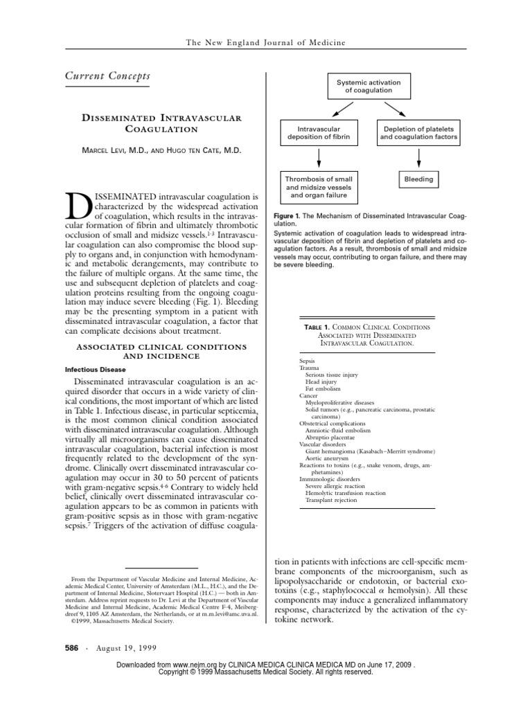 Disseminated Intravascular Coagulation | PDF