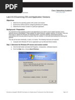 Lab 2.3.3 Examining OS and Application Versions: Objectives