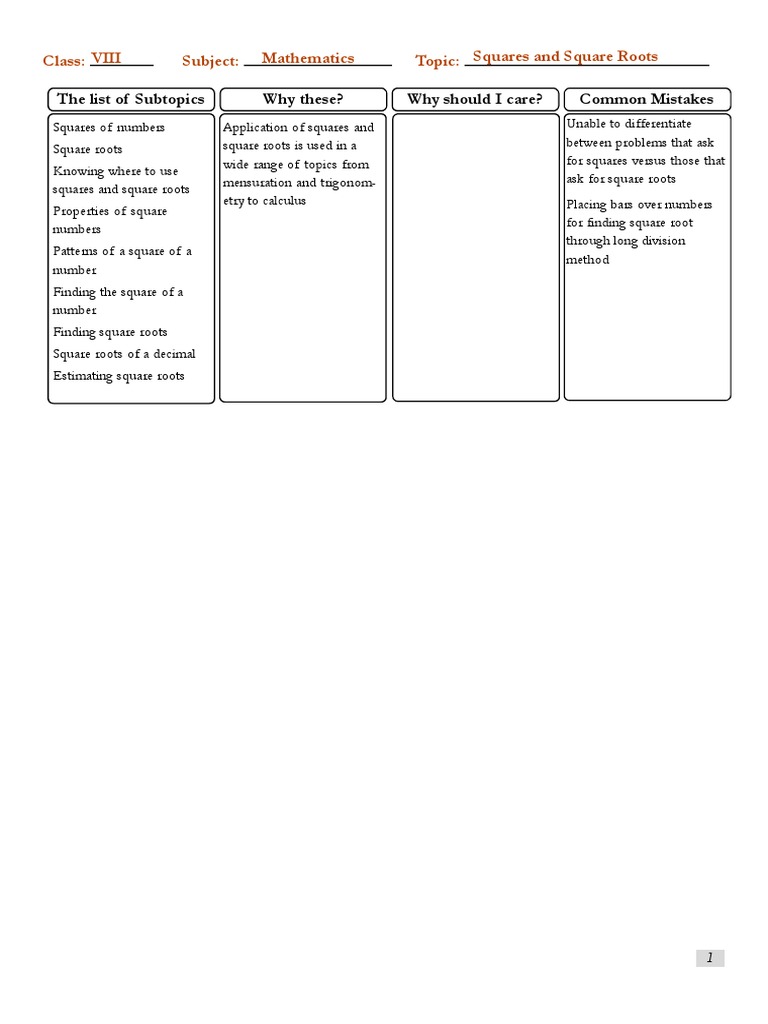 Math Guide: Squares & Roots | PDF | Number Theory | Discrete Mathematics
