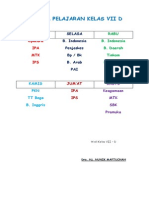 Jadwal Pelajaran Kelas Vii D