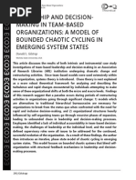 Leadership and Decision-Making in Team-Based Organizations: A Model of Bounded Chaotic Cycling in Emerging System States