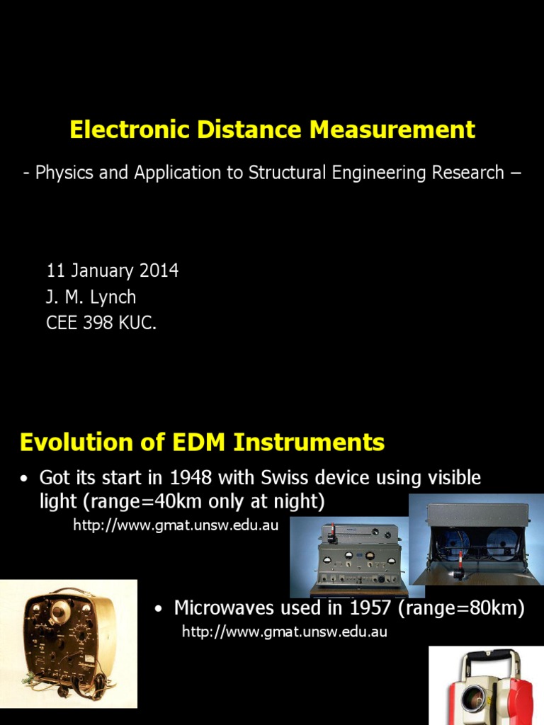 Electronic Distance Measurement in Engineering | PDF | Wavelength ...