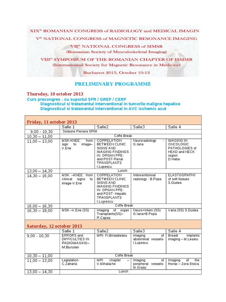 2013 Radiology Conference Program | PDF | Science & Mathematics