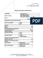 Questionnaire for Rudder & Steering Gear Systems