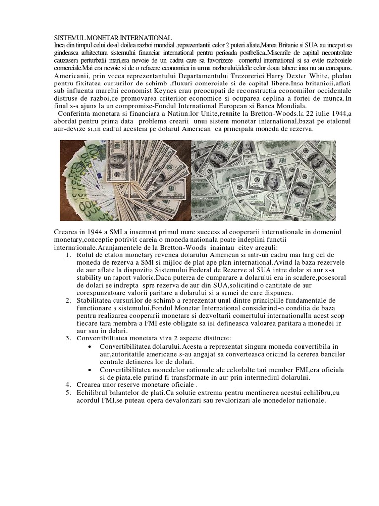 Sistemul Monetar International | PDF