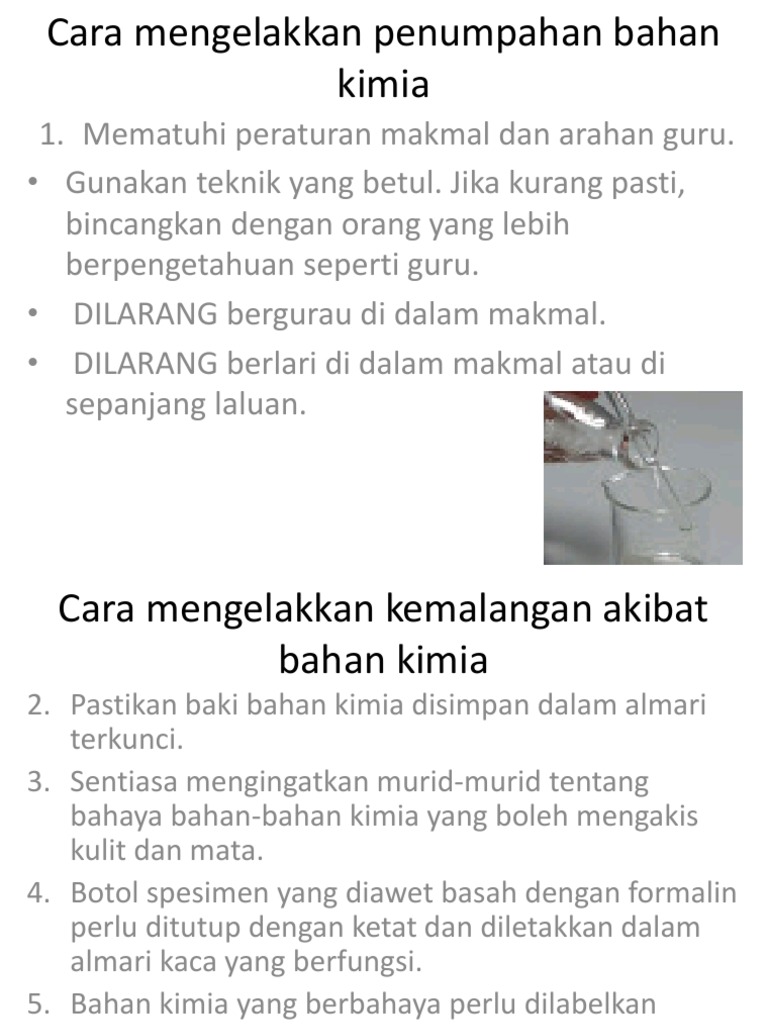 Cara Mengelakkan Pertumpahan Bahan Kimia Pdf