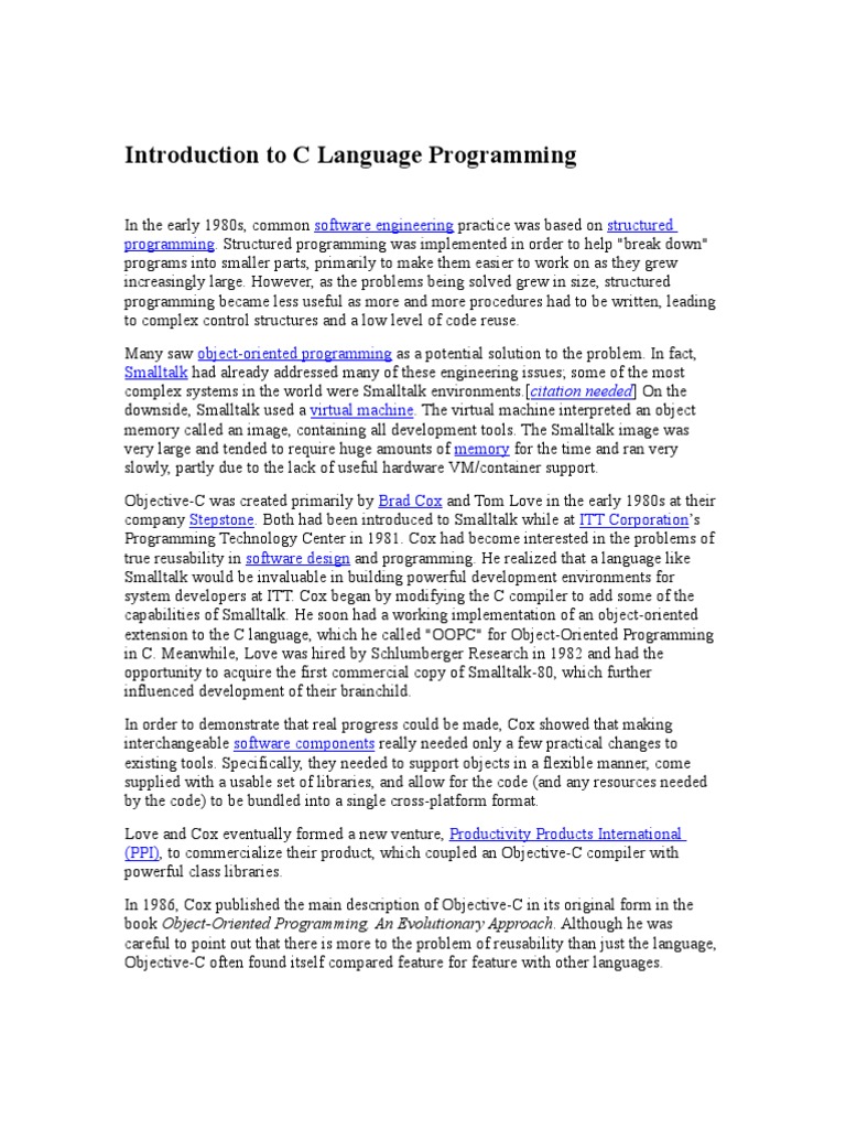 Objectives | PDF | C (Programming Language) | Objective C