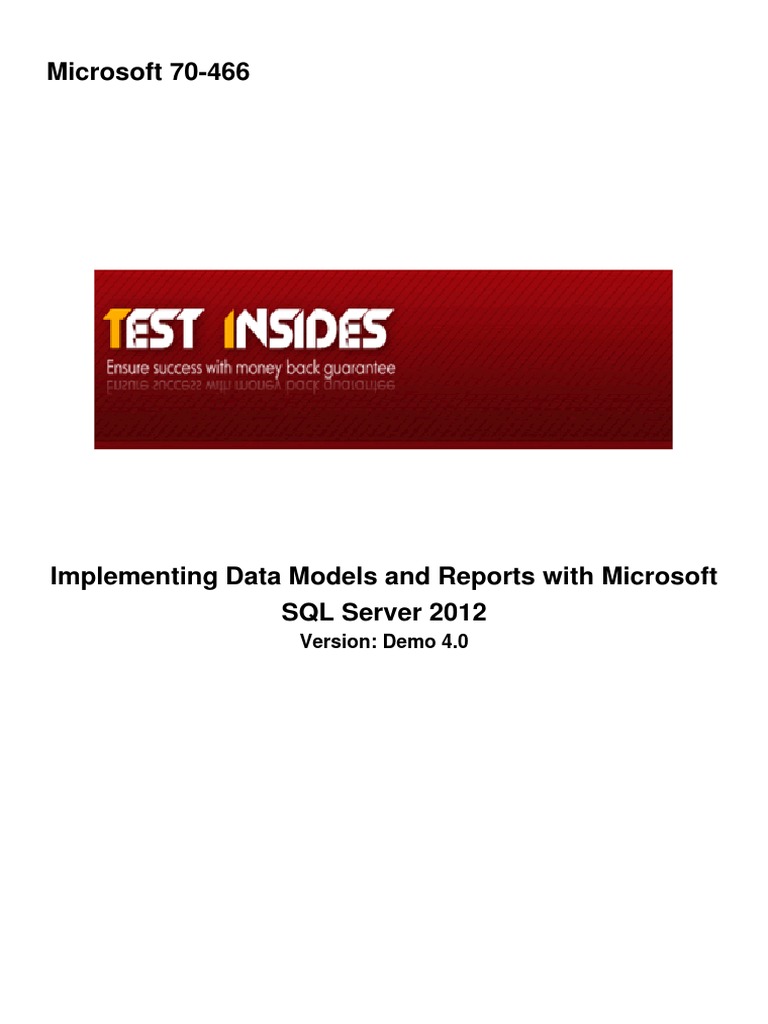 Microsoft SQL Server 2012 Exam 70-466 Guide | PDF | Share Point ...