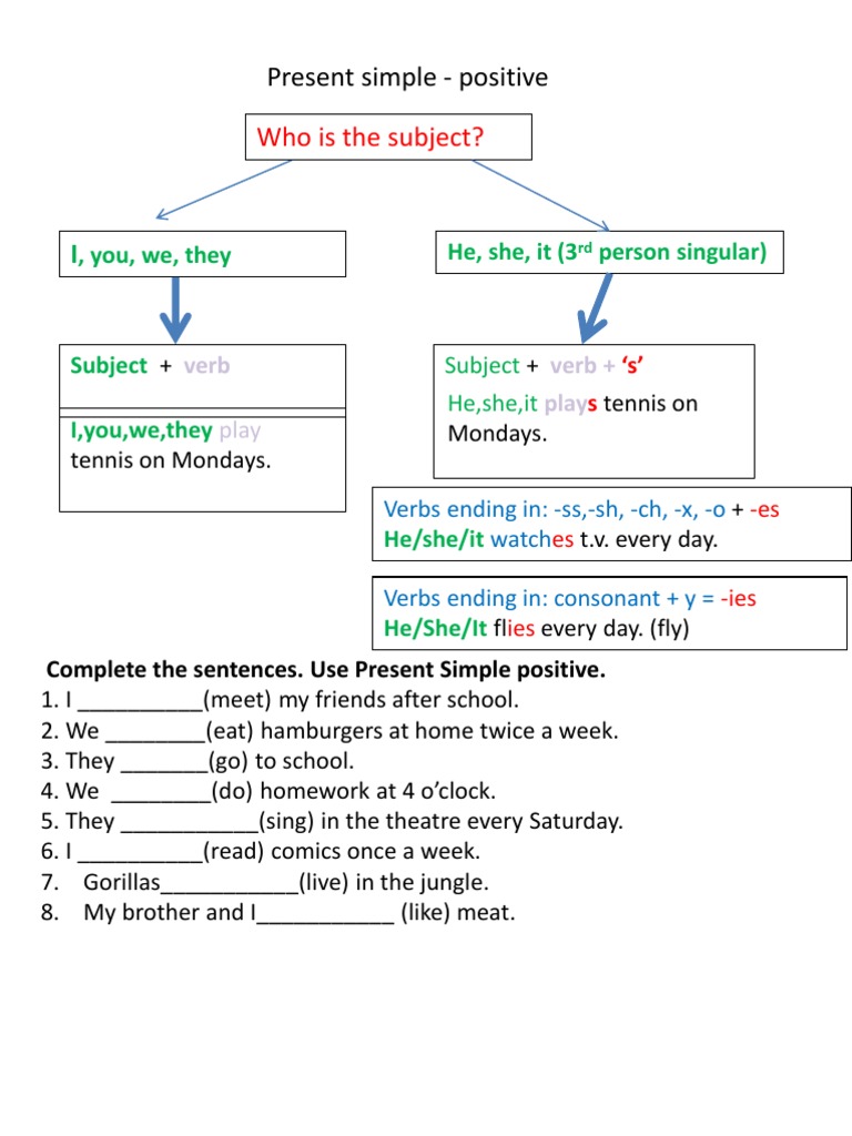 English - Present Simple Positive | PDF | Teaching Methods & Materials