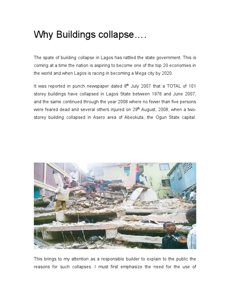 essay on building collapse