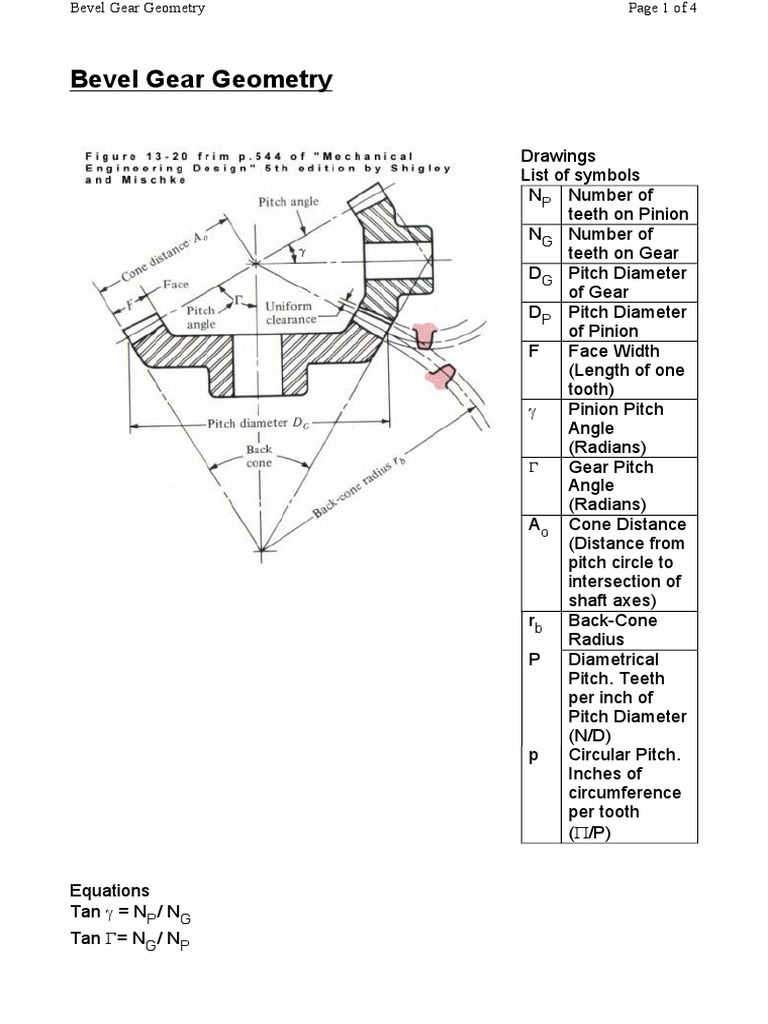 Bevel Gear Geometry PDF