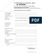 Formulir Pendaftaran TPQ Al Mansur
