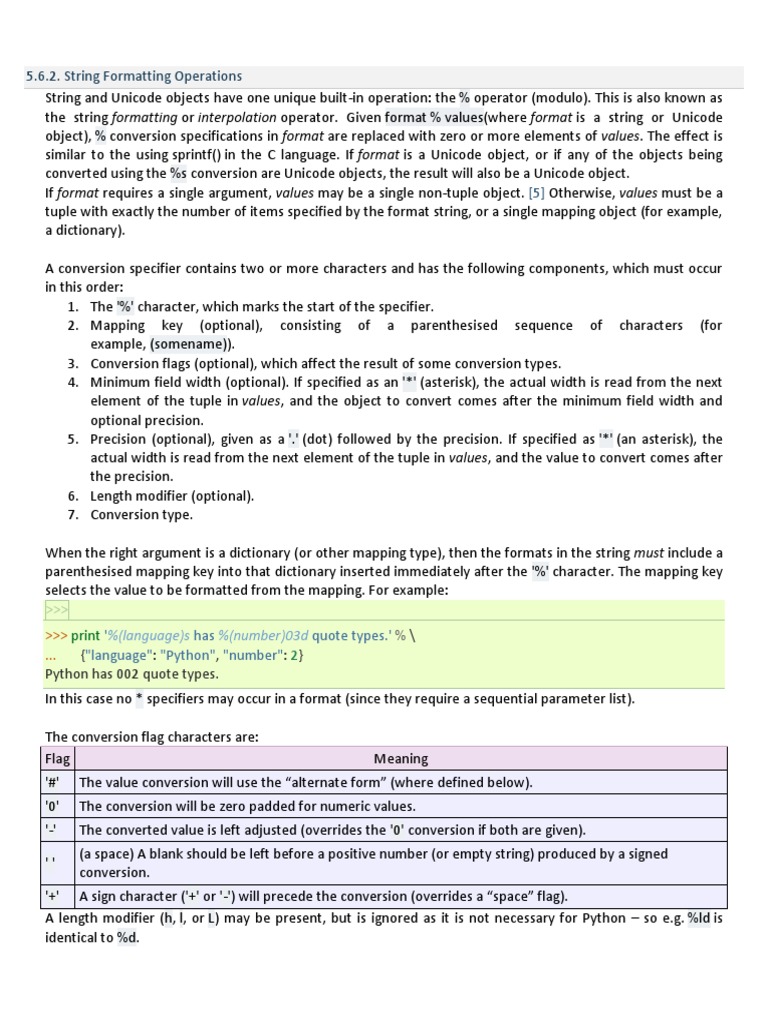 String Formatting Operations | Download Free PDF | String (Computer ...