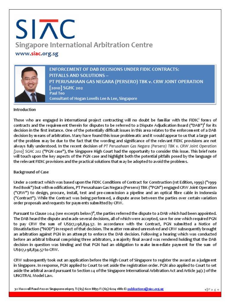 Singapore International Arbitration Centre WWW Org SG PDF