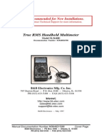 True RMS Handheld Multimeter: Not Recommended For New Installations