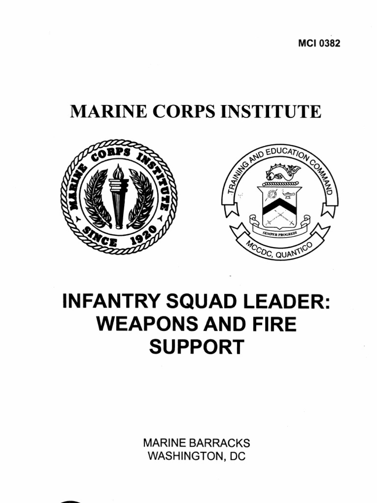 0382 Infantry Squad Leader Weapons and Fire Support PDF Military