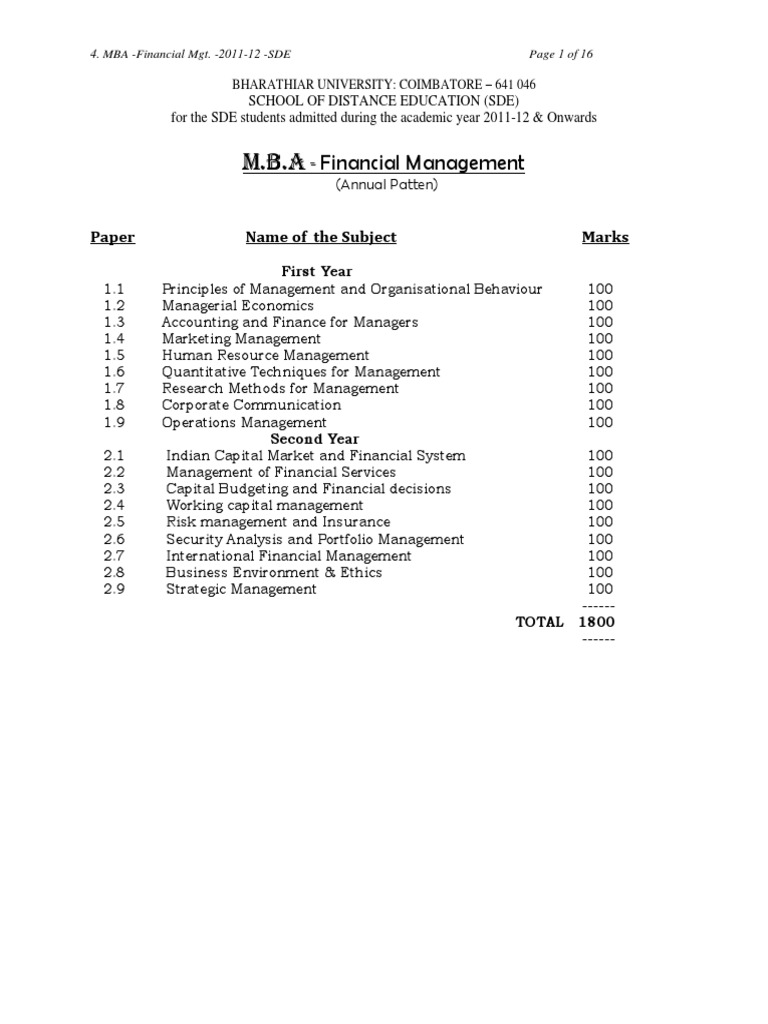 Financial Management: Paper Name of The Subject Marks | PDF | Business